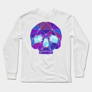 Purple Geometric Skull Long Sleeve T-Shirt
